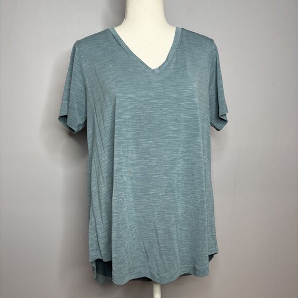 Mod Ref Small Blue Hi Lo V Neck Tshirt - Picture 1 of 9